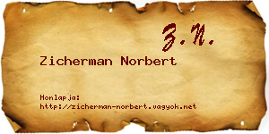 Zicherman Norbert névjegykártya