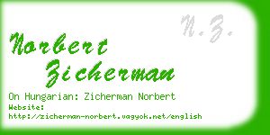 norbert zicherman business card